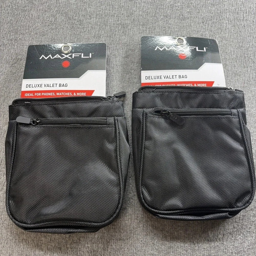 Pack of 2 Maxfli Valuables Pouch with Plush Lining - Attaches to Golf Bag -MX462